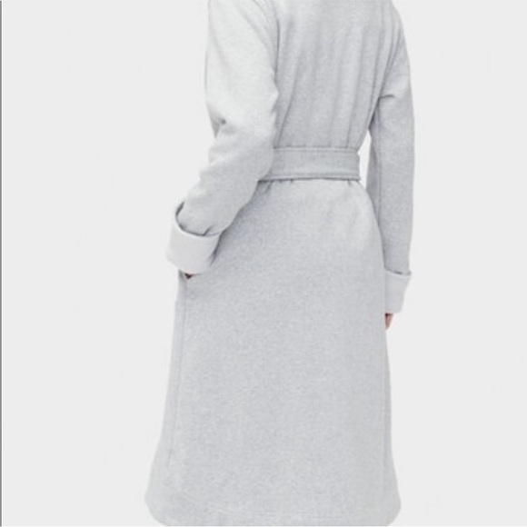 UGG Duffield Robe II Womens Grey double knit fleece pockets belt Sz M NEW - Picture 3 of 8